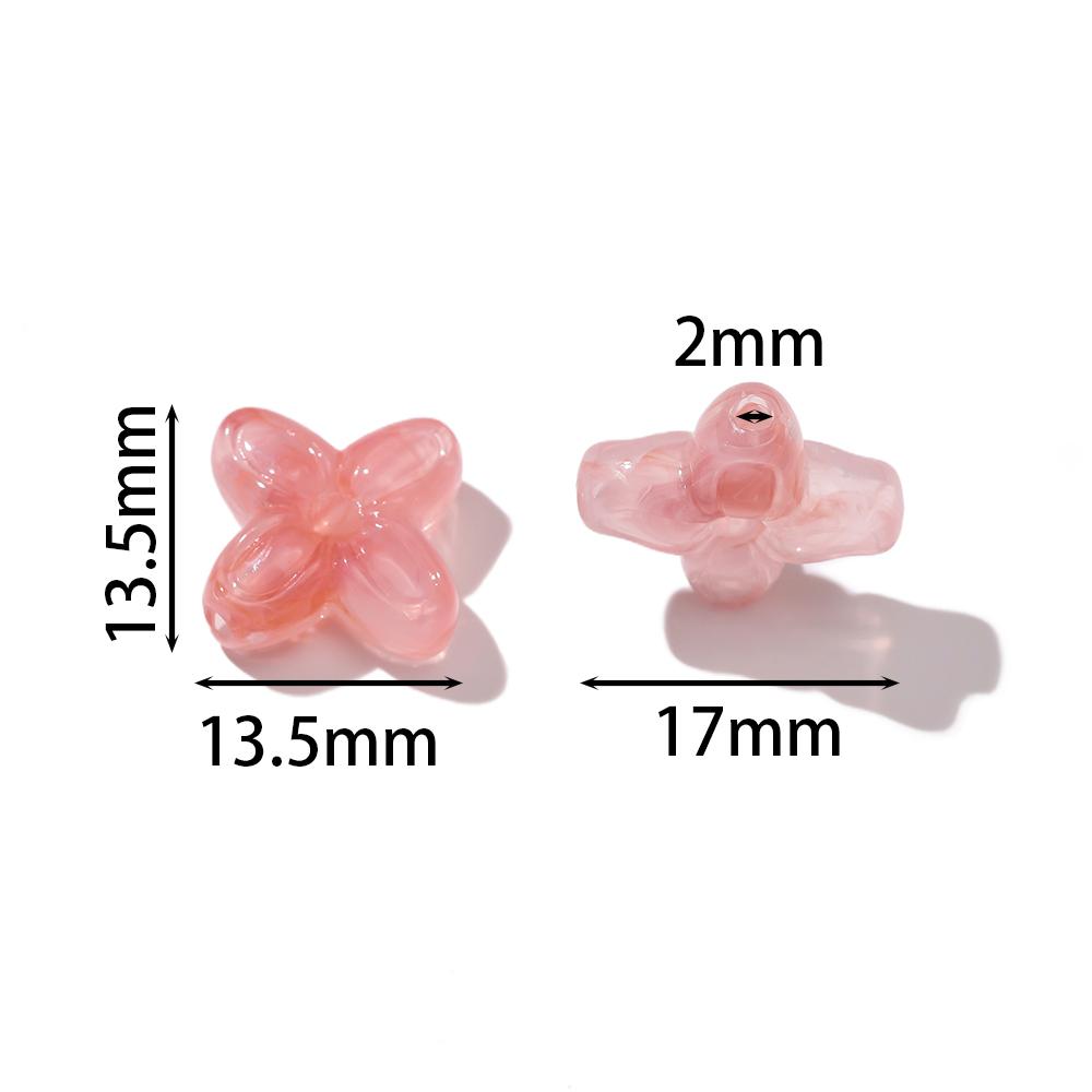10pcs/Lots Colored Acrylic Flower Shaped Beads Spacer Loose Beads for DIY Necklace Bracelet Phone Chain Jewelry Making Supplies