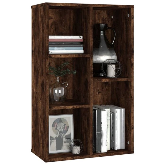 VidaXL Bibliothèque-Buffet chêne fumé 50x25x80 cm bois d'ingénierie 826611