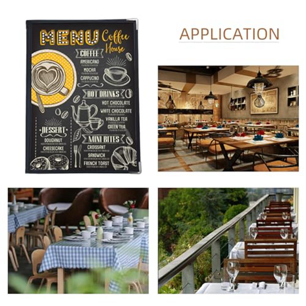 BAAJ-4PCS Menu Covers, Menu Covers 8.5X11inch, Menu Holder 4 Page 8 View, Restaurant Menu Covers For A4 Size Paper, Menu Book Du