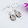 Natural Rose Quartz Earring, Oval Gemstone Earring, 925 Sterling Silver Earring, Gift for Girls, Capricorn Birthstone, Handmade Earring