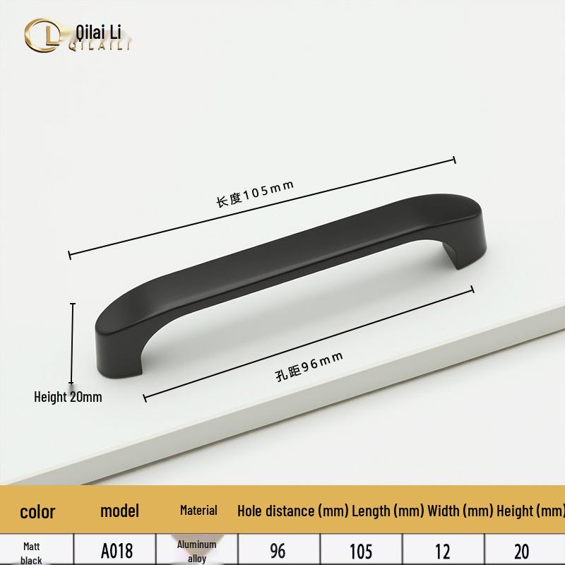 American Black Handle for Cabinets & Drawers: Minimalist Single Hole Design