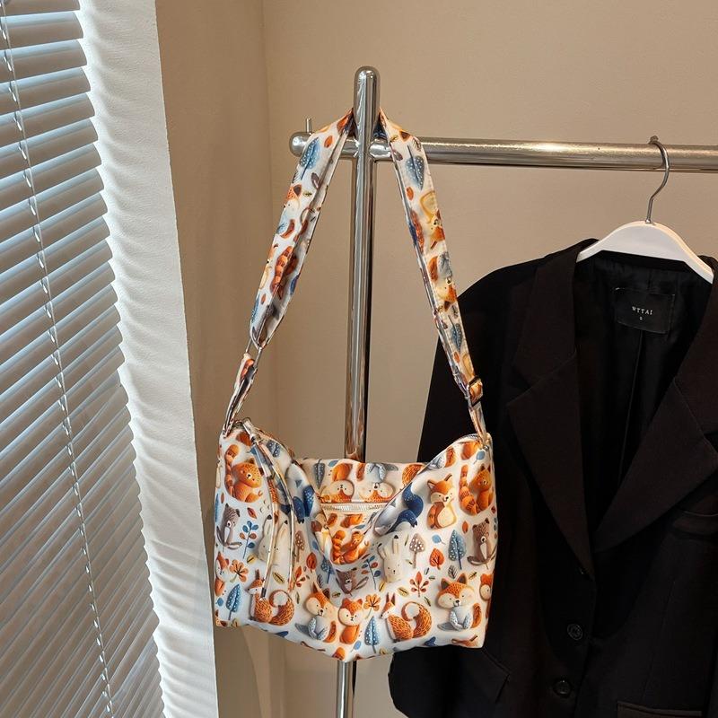 Lazy Cartoon Big Bag Women's New Casual Versatile Shoulder Messenger Bag Commuter Tote Bag