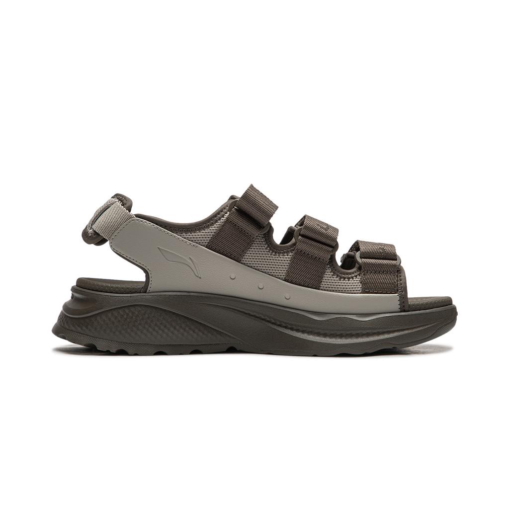 Li-Ning Měkké Coca Ležérní Všestranné Měkké Pohodlné Módní Trendy Sandály Unisex Sandály Hnědá Šedá AGUW009-4