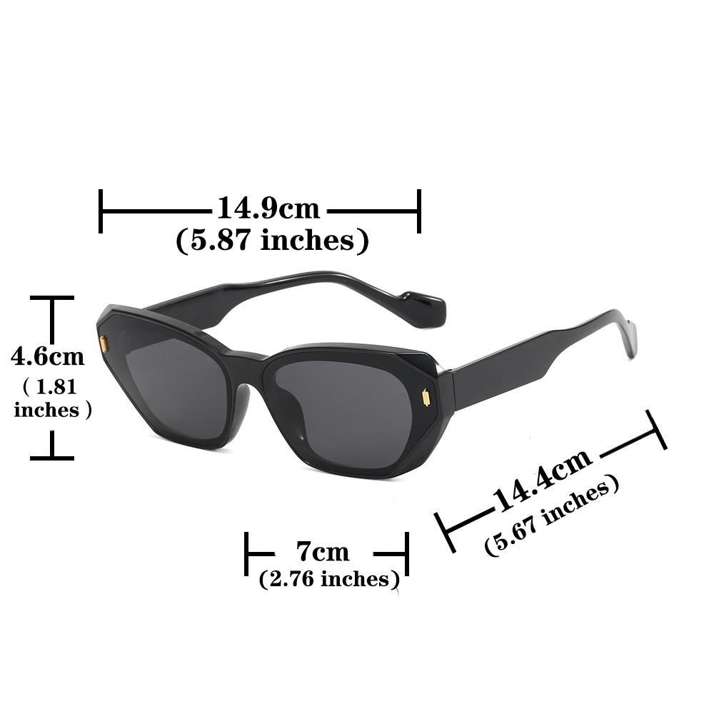 Vintage Rectangle Sunglasses for Women Men PC Frame Anti Glare Sun Glasses Polygon Square Shades Eyewear Unisex