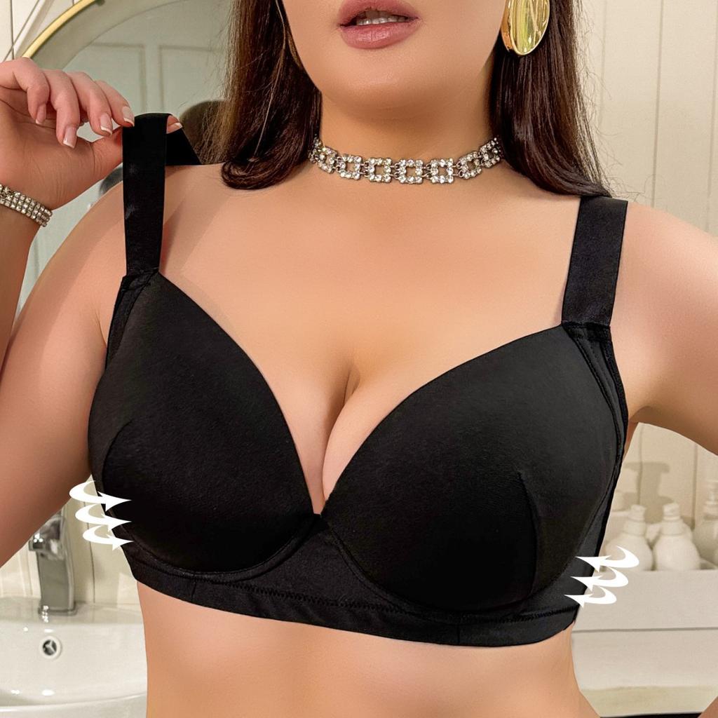 Thin Lifting Seamless Underwear European and American Style Adjustment Bro Large Chest Small Side Breast Bra