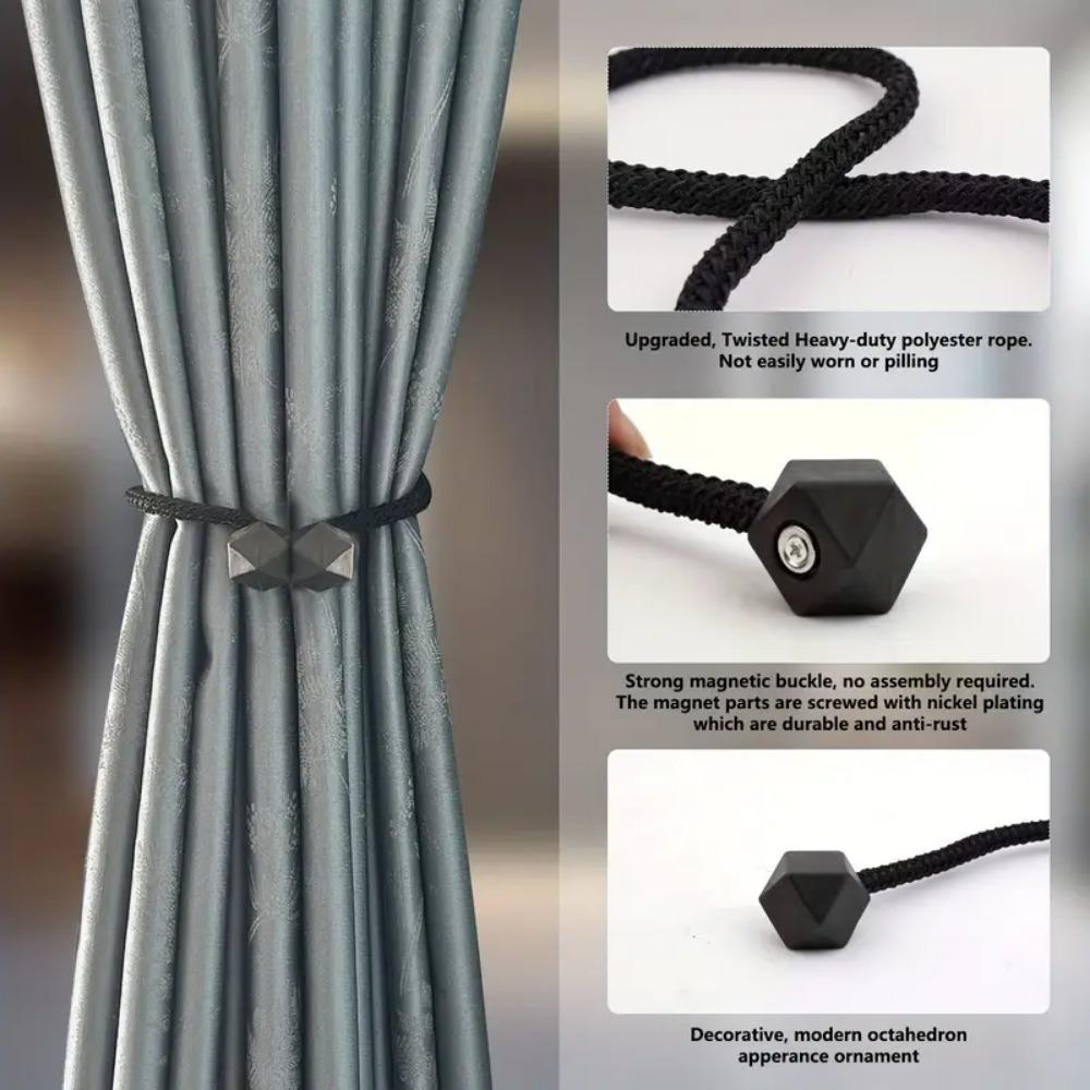 2 Pcs 2-color magnetic buckle modern simple light luxury magnetic curtain buckle creative tie strap tie rope collection tie acce