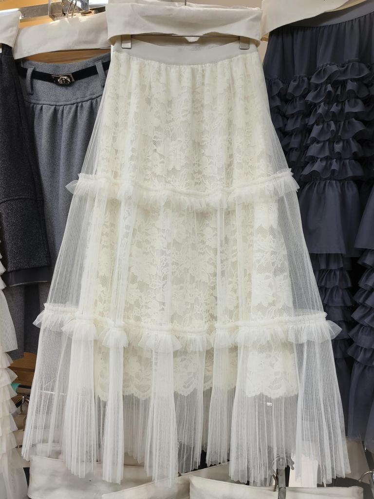 2026 Early Spring Multi-layer Slimming A-line Lace Mesh Skirt for Women