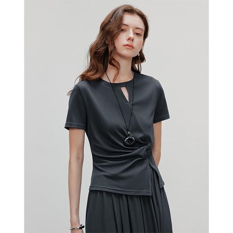 Chuyu Viscose Knot T-Shirt and Skirt Two-Piece Set