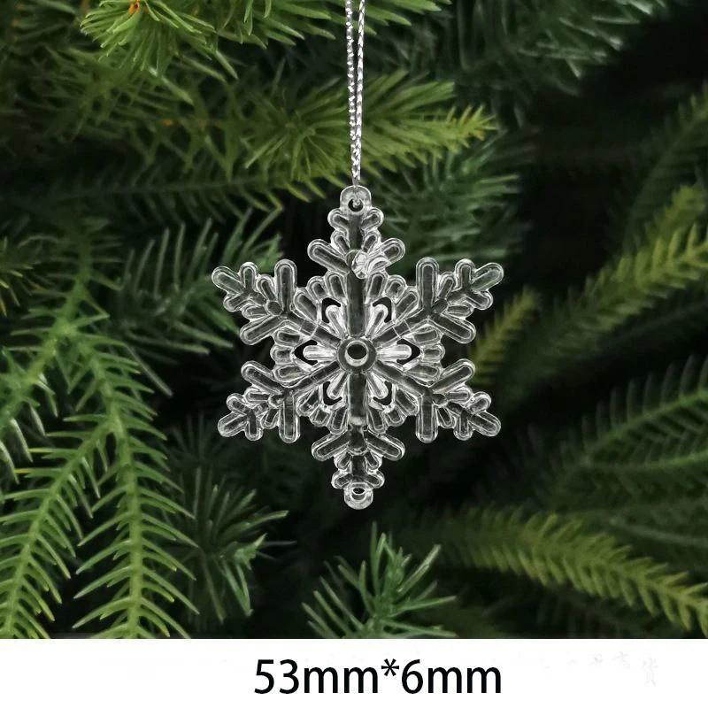 10Pcs Crystal Snowflake Icicle Christmas Decorations Hanging Tree Ornaments for Home Decor New Year Party Supplies Accessories