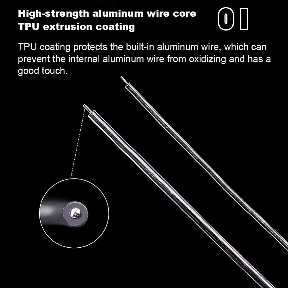 Rubber Covered Aluminum Wire, Bendable Metal Craft Wire, for Making Dolls Skeleton DIY Crafts, Platinum, 2mm
