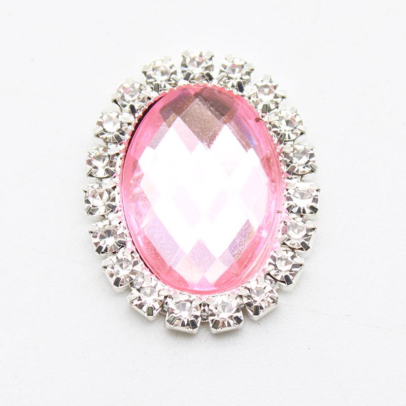 20x24mm Oval Acrylic Rhinestone Flatback Buttons for Handmade Jewelry and DIY Clothing Accessories