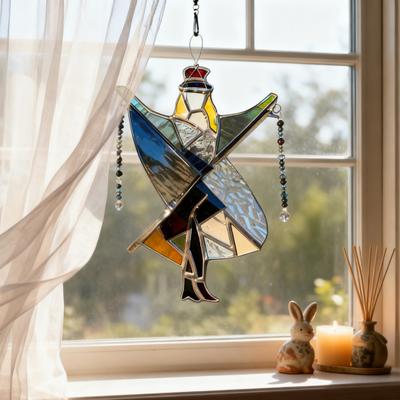 Handgefertigte Buntglas Frauen Spinner Dekoration Vintage Acryl Ornament Sonnenfänger Outdoor Garten Hof Fenster Hängende Deko