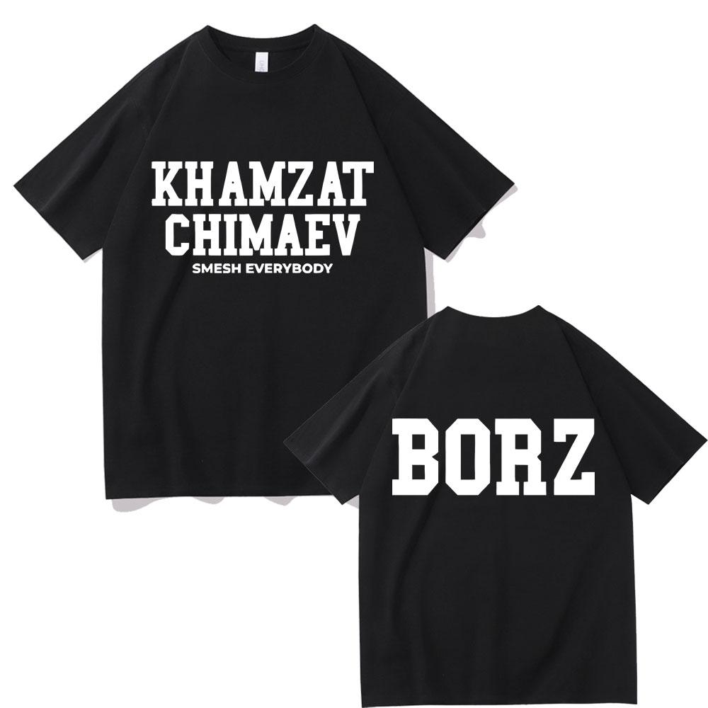 Khamzat Chimaev Logo Double Sided Print T-shirts Men Women Fashion Casual Oversized T Shirts Men's Hip Hop Vintage Streetwear