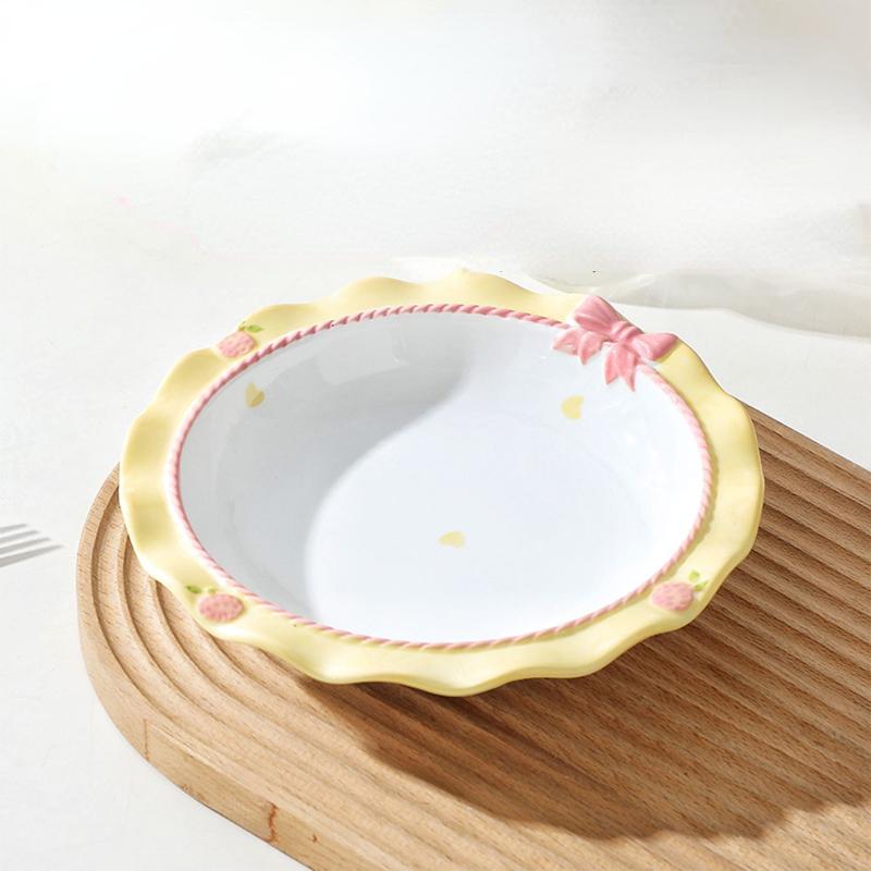 

Набор керамических мисок в форме банта, красивая сенсорная тарелка с дизайном в Instagram, набор японской бытовой посуды