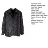 Men Shirt Long Sleeve Solid Color Fuzzy Tassel Button-down Cardigan Mid Length