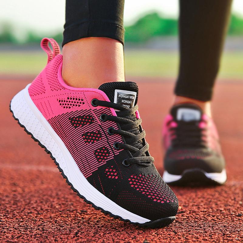 Fashion Fashion 2025 New Women's Sneakers Mesh Fabric Woman Shoes Walking Sneaker Woman Lace Up Tenis Feminino Sneakers For Women