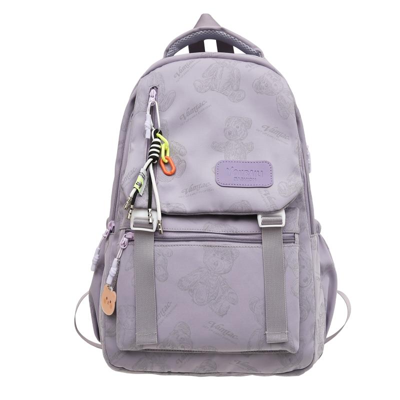 

Bear Print Male Schoolbag Women s Backpack Student Computer Backpack фіолетовий