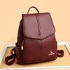 Luxury Women Leather Backpack for Designer Backpacks Vintage Solid Color School Bags Ladies Shoulder Bag Fashi Travel Bags Sac