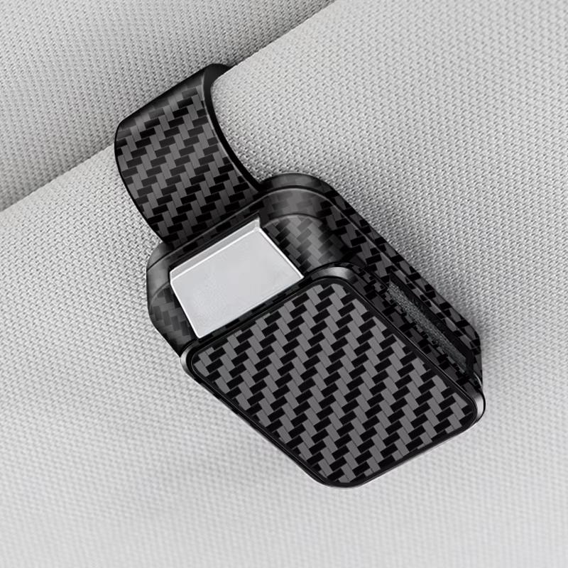 

New Car Sunglasses Clip Sun Visor Glasses Holder Card Ticket Holder Stable Storage Clips Carbon Fiber Pattern Eyeglasses Hanger