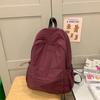 Schoolbag Lightweight Simple Solid Color Backpack Casual Versatile College Student Class Bag School Bag Female Outing Wind Student Backpack