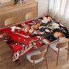 Christmas Vintage Farmhouse Tablecloth with Santa, reindeer & Xmas tree prints. Rectangular & round sizes for Xmas/New Year parties, kitchen, indoor &