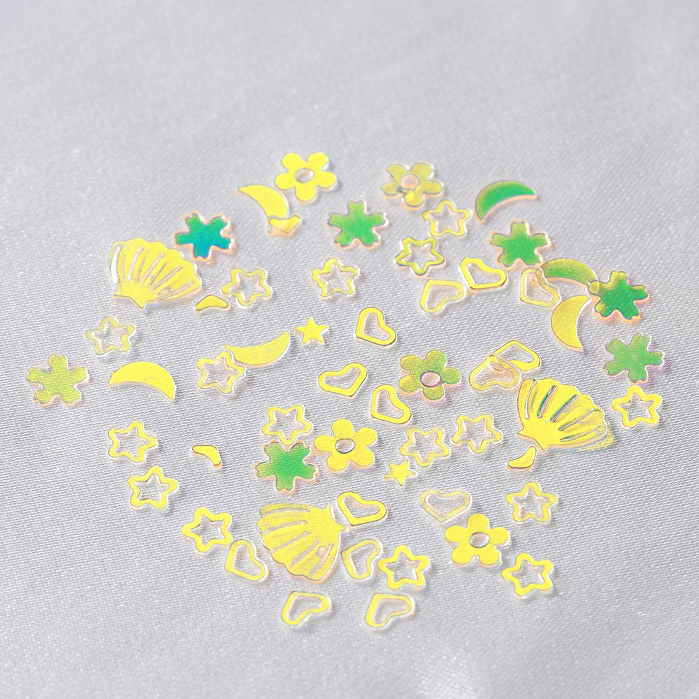 

10g/Lot Mixed AB Color Star Shell Sequin Heart Colorful Glitter Fillings for DIY Epoxy Resin Mold Crafts Nail Art Decoration 10 Grams жовтий