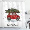 Christmas Shower Curtain Fireplace Gifts&Socks New Year Holiday Bathroom Decor Red Shower Curtains For Christmas Bathroom Sets
