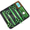 8.0 Inch Nimpson Green 4-Piece Set, High-End Pet Beauty Scissors, Curved Scissors, Straight Scissors Set, Double Tooth Set.