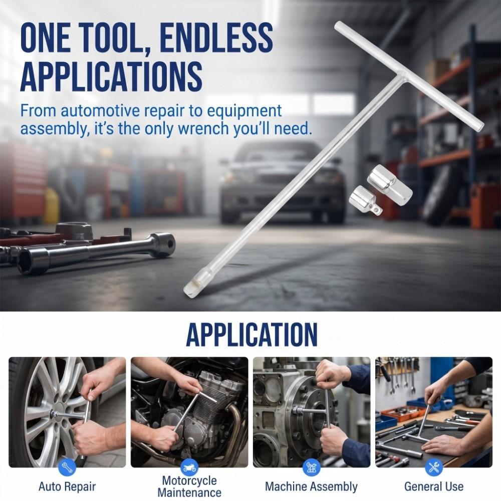 Chromium Vanadium Steel T Handle Socket Holder T Handle Socket Wrench  Auto Repair Technicians