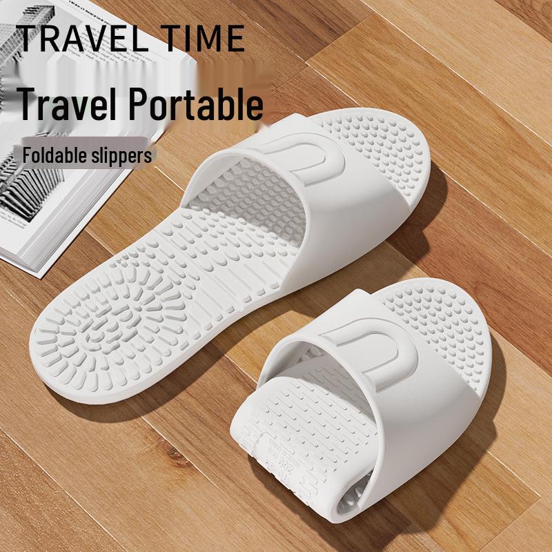 Women's Minimalist Foldable EVA Bathroom Slippers - Silent, Odor-Resistant, Anti-Slip for Travel & Hotel Use