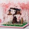 Challenge Sakura Tree House Mini Blocks Toy Architecture Magic Castle Beautiful Cabin Oil House For Girl Present Birthday Gift