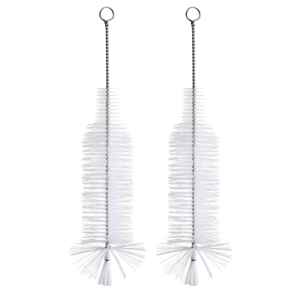 NASSIA Bottle Brush, White, Set of 2, for Cleaning Narrow Neck Swing-Top Glass Bottles