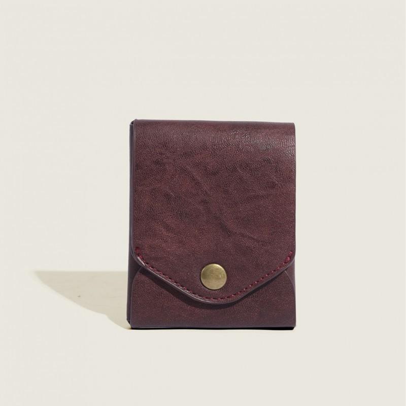 

2026 Новый нишевый дизайн Сумка для карт Японский маленький ретро Кошелек для мелочи Мужской Женский Многофункциональный кожаный кошелек коричневый