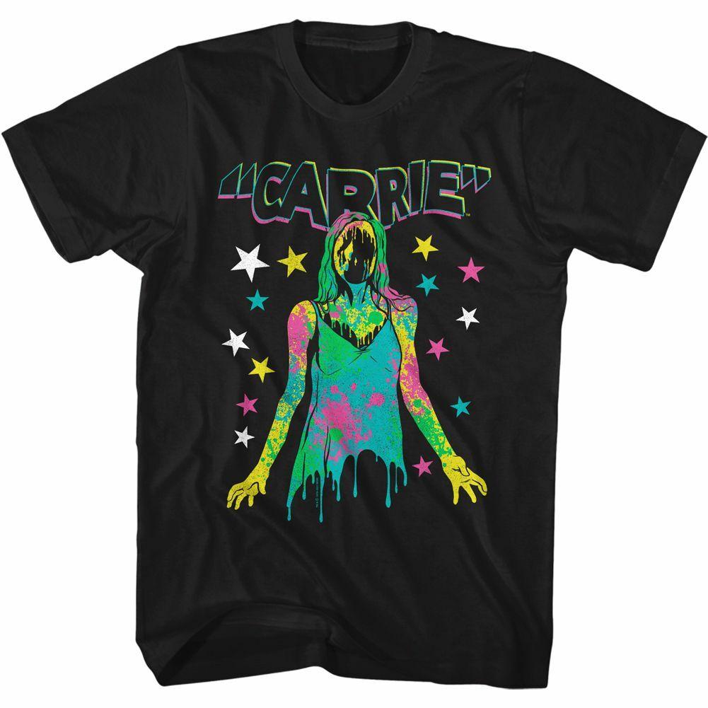 Carrie Color and Splatter Black Adult T-Shirt Mens Womens Tees Top XL
