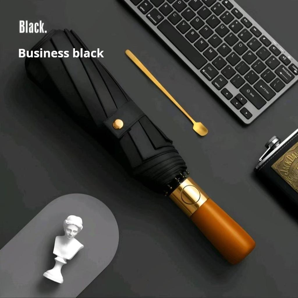 Men's Business 3-Fold Auto Folding Reinforced Windproof Umbrella
