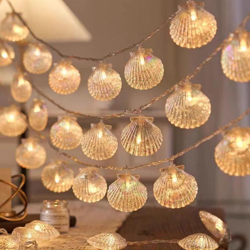 

Ракушка Морская звезда Гирлянда Игривый Океанский Стиль Двор Кемпинг Атмосфера Декоративный Свет Полный Детской Радости Colorful shells 1.5M10LED