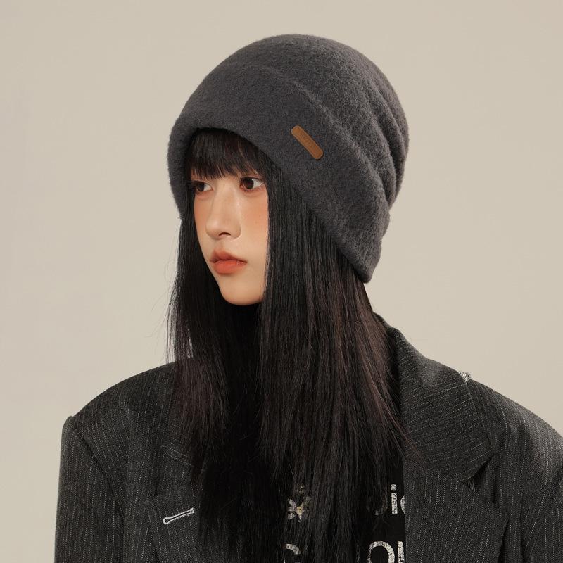 Korean Style Women's Warm Slouchy Beanie: Windproof Ear Protection for Autumn/Winter, Maternity-Friendly
