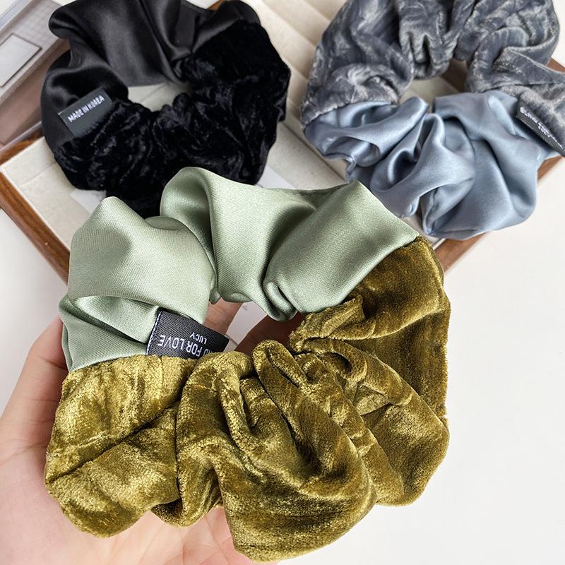 Elegant French Velvet and Satin Hair Band with Original Print and Exquisite Design
