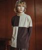 WAIKEI Checkerboard Turtleneck T-Shirt Brown
