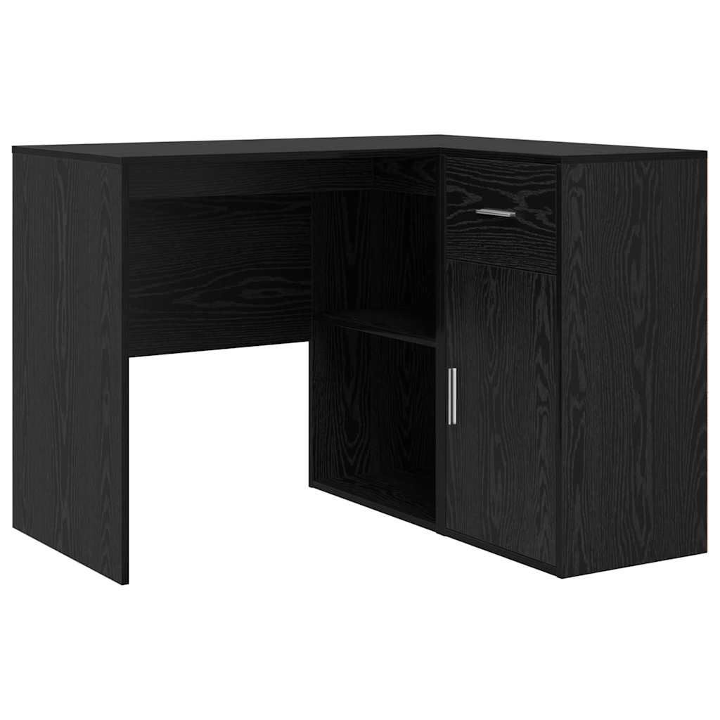 L shaped Desk Black Oak Effect 102 x 88 x 75 cm
