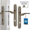 Manija de Puerta Placa Larga Cerradura de Inodoro Para Baño Pátina Clásica 90 Mm