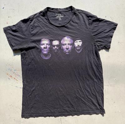 T-Shirt Uomo U2 Nera 360 Tour M Irlandese Anni '90 Bono Edge Rock Classico Tanzania Y2K