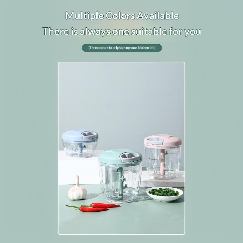 Mini Manual Food Chopper Pull Operated Garlic Mincer Multifunctional Vegetable Cutter for Home Kitchen Use