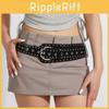 Fashion Style Punk Rivet Leather Belt Waist Accessory With Metal Pin Buckle