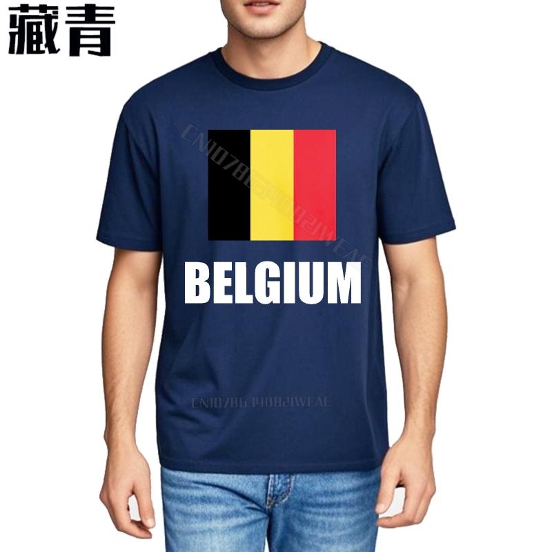 Lustiges T-Shirt Kurzarm Vintage T-Shirt Belgische Flagge Aufgedruckt Auf Hemd Mode Übergrößen T-Shirt Stilvolles Mode T-Shirt Marke
