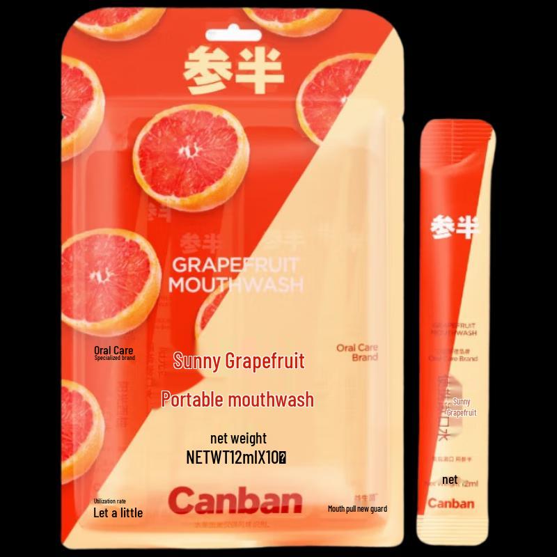 CENPAN Portable Grapefruit Mouthwash Strips (10-Pack)