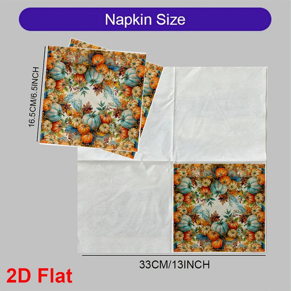 20pcs Disposable Napkins with Wansheng Pumpkin Pattern Print for Wedding,Parties,and Daily Use for Thanksgiving Fall Christmas Table Decoration