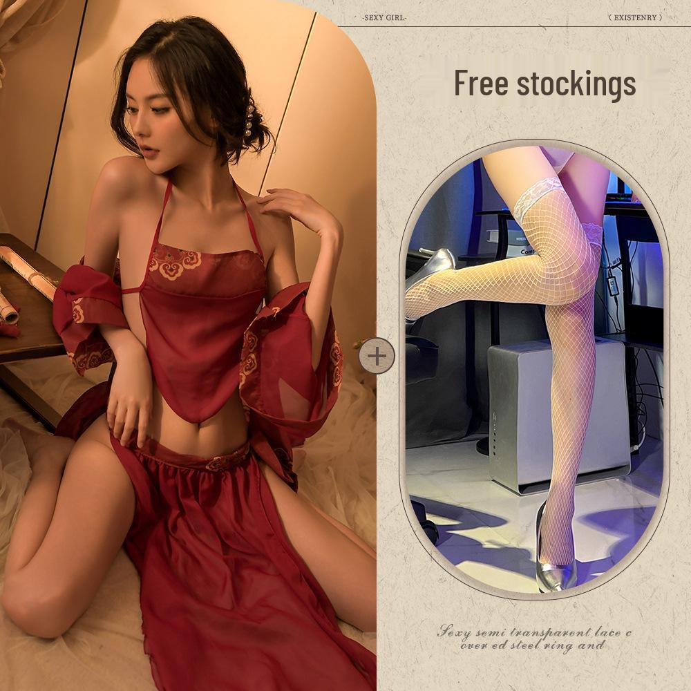 Σέξι Κεντημένο Σετ Εσωρούχων & Πειρασμού σε Στυλ Hanfu