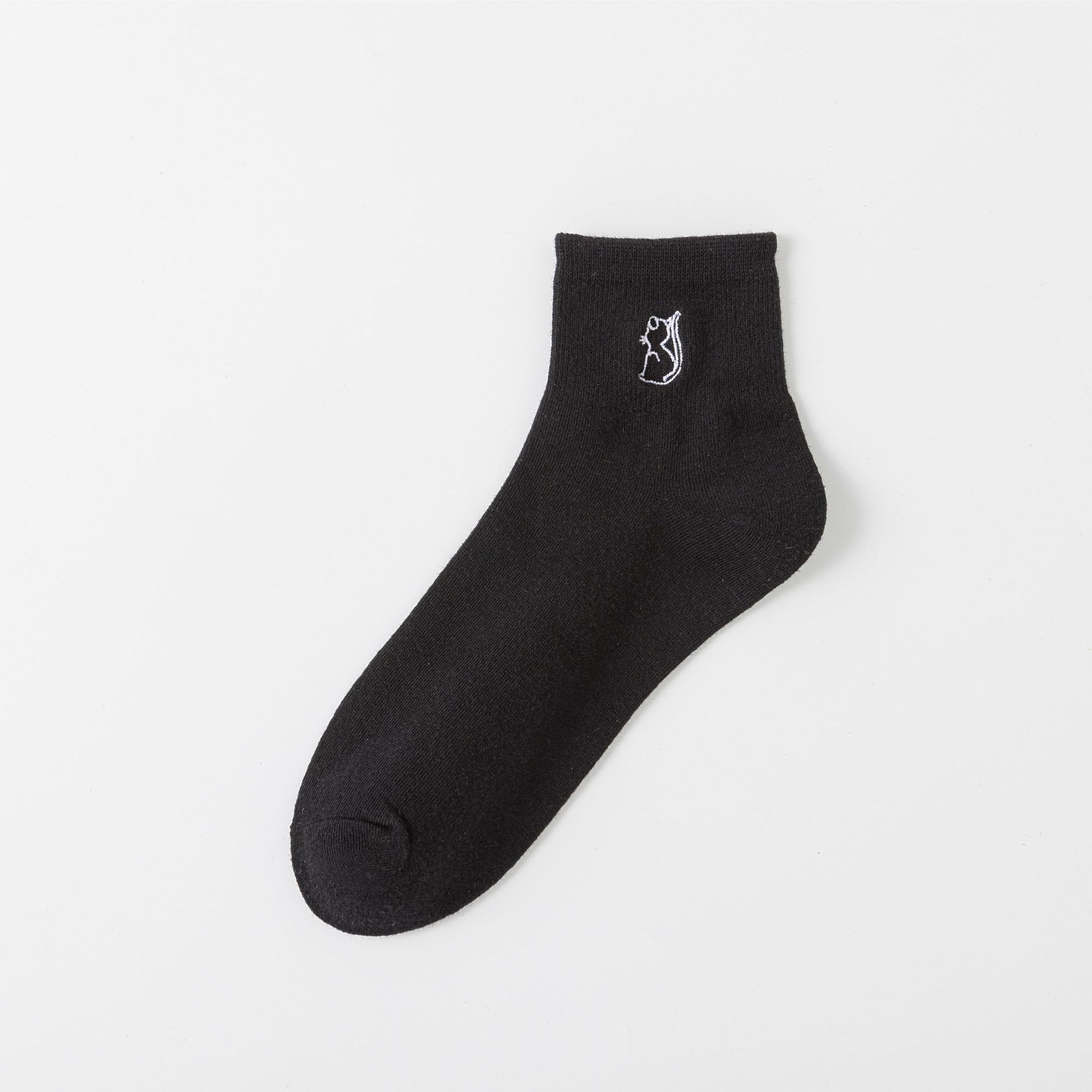 Women s Cute Cat Embroidered Socks Cotton Ankle Socks Low Cut Casual Socks 5pairs