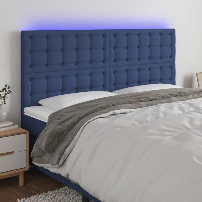 VidaXL LED Headboard Bedroom Furniture Double Bed Accessory Head of Bed Frame Interior Blue 3122886